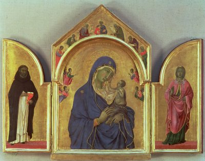 Madonna and Child with SS. Dominic and Aurea, c.1315 (detail) by Duccio di Buoninsegna
